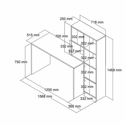 Γραφείο 156,8x51,5x146,8 εκ. Λευκό 411ACV1174