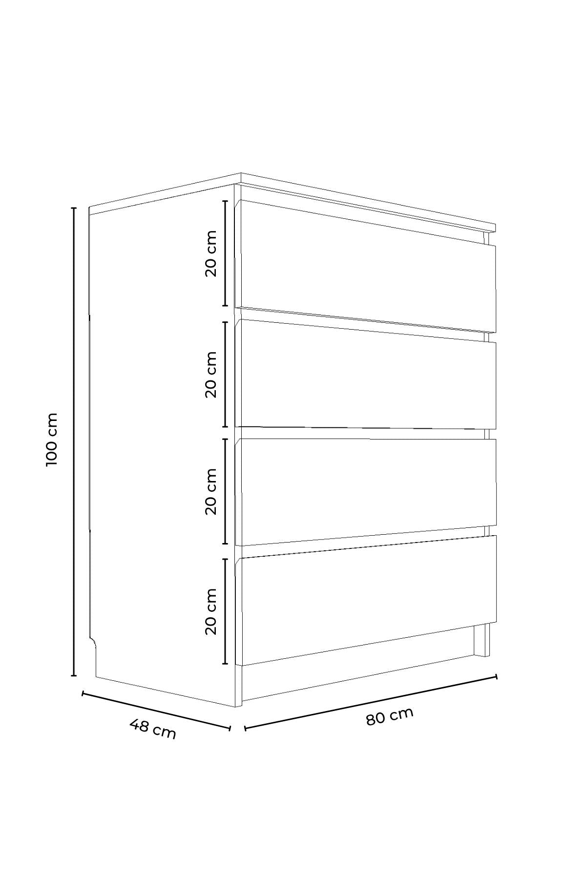 Συρταριέρα 80x100x48 εκ Ανθρακί 462MSR1204