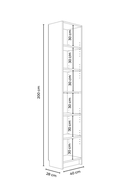 Βιβλιοθήκη 40 × 28 × 200 εκ. Λευκό GR462MSR1403