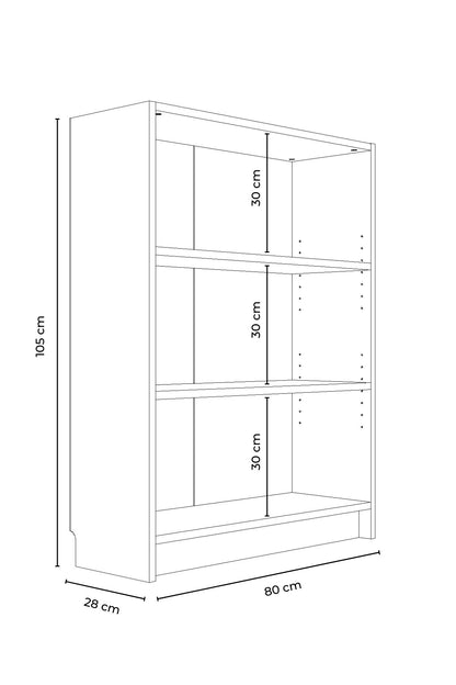 Βιβλιοθήκη Λευκό 80x105x28 εκ 462MSR1409