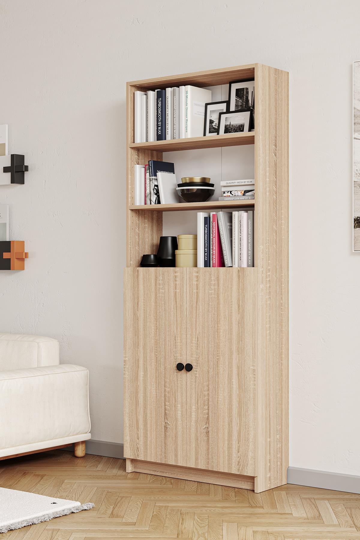 Βιβλιοθήκη Δρυς Sonomo 80x200x28 εκ 462MSR1415