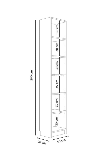 Βιβλιοθήκη Δρυς Sonomo 40x200x28 εκ 462MSR1417