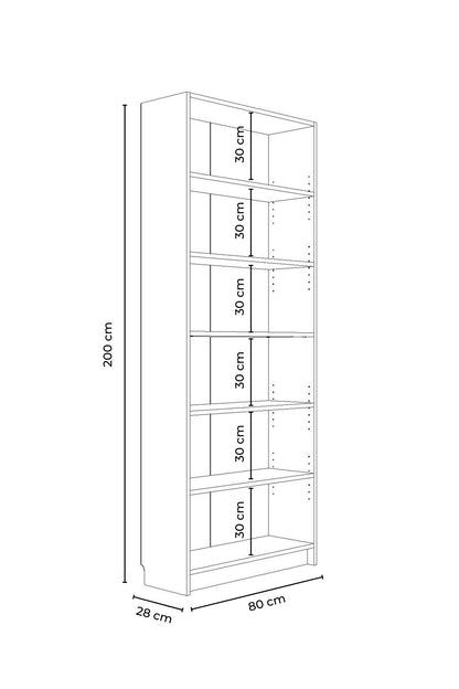 Βιβλιοθήκη Δρυς Sonomo 80x200x28 εκ 462MSR1419
