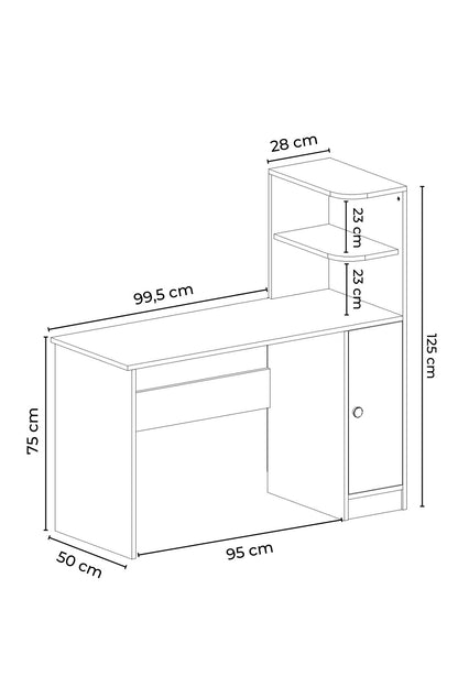 Γραφείο 127,5x50x75 εκ. Λευκό 462MSR2307
