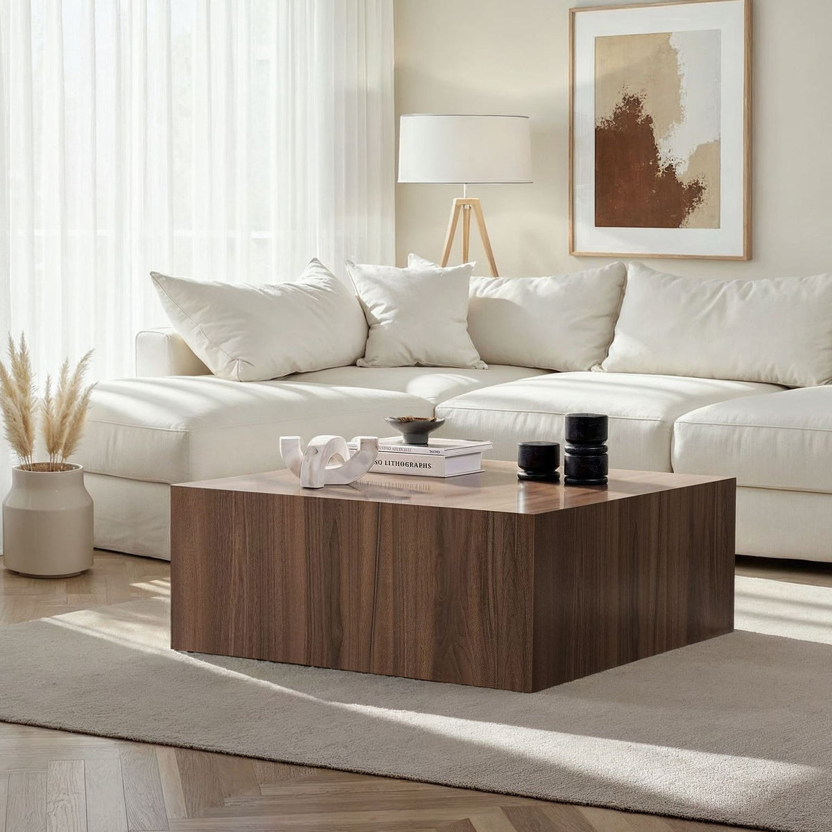 Τραπεζάκι Σαλονιού Venezia Καρυδί 90 x 90 x 35 εκ GR467NRD1104