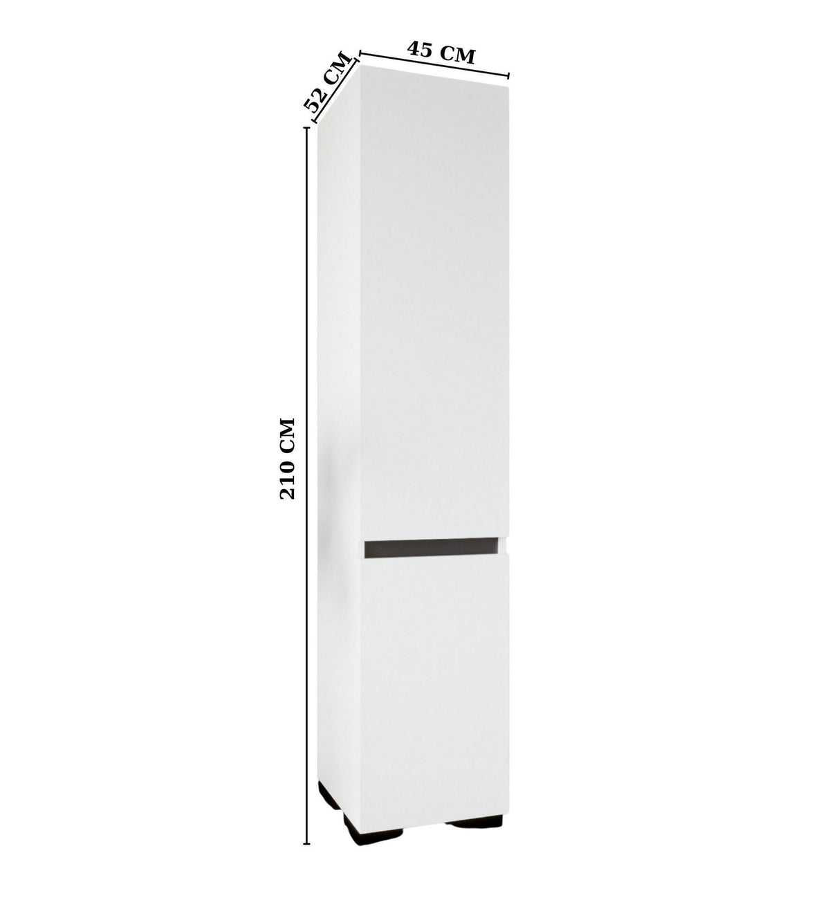 Ντουλάπα 45x210x52 εκ White Anthracite 469ORN1104