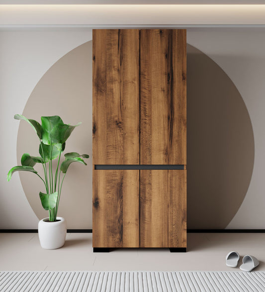 Ντουλάπα 90x210x52 εκ Walnut Anthracite 469ORN1110