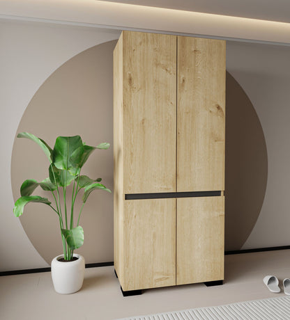 Ντουλάπα 90x210x52 εκ Sapphire Oak Anthracite 469ORN1114