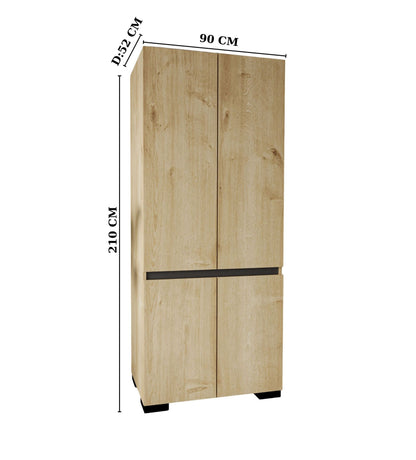 Ντουλάπα 90x210x52 εκ Sapphire Oak Anthracite 469ORN1114