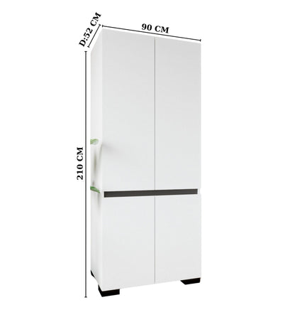 Ντουλάπα 90x210x52 εκ White Anthracite 469ORN1115