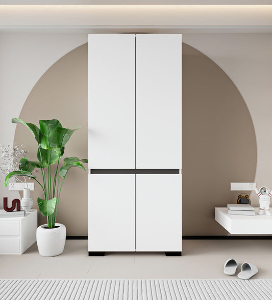 Ντουλάπα 90x210x52 εκ White Anthracite 469ORN1116