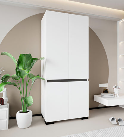 Ντουλάπα 90x210x52 εκ White Anthracite 469ORN1116