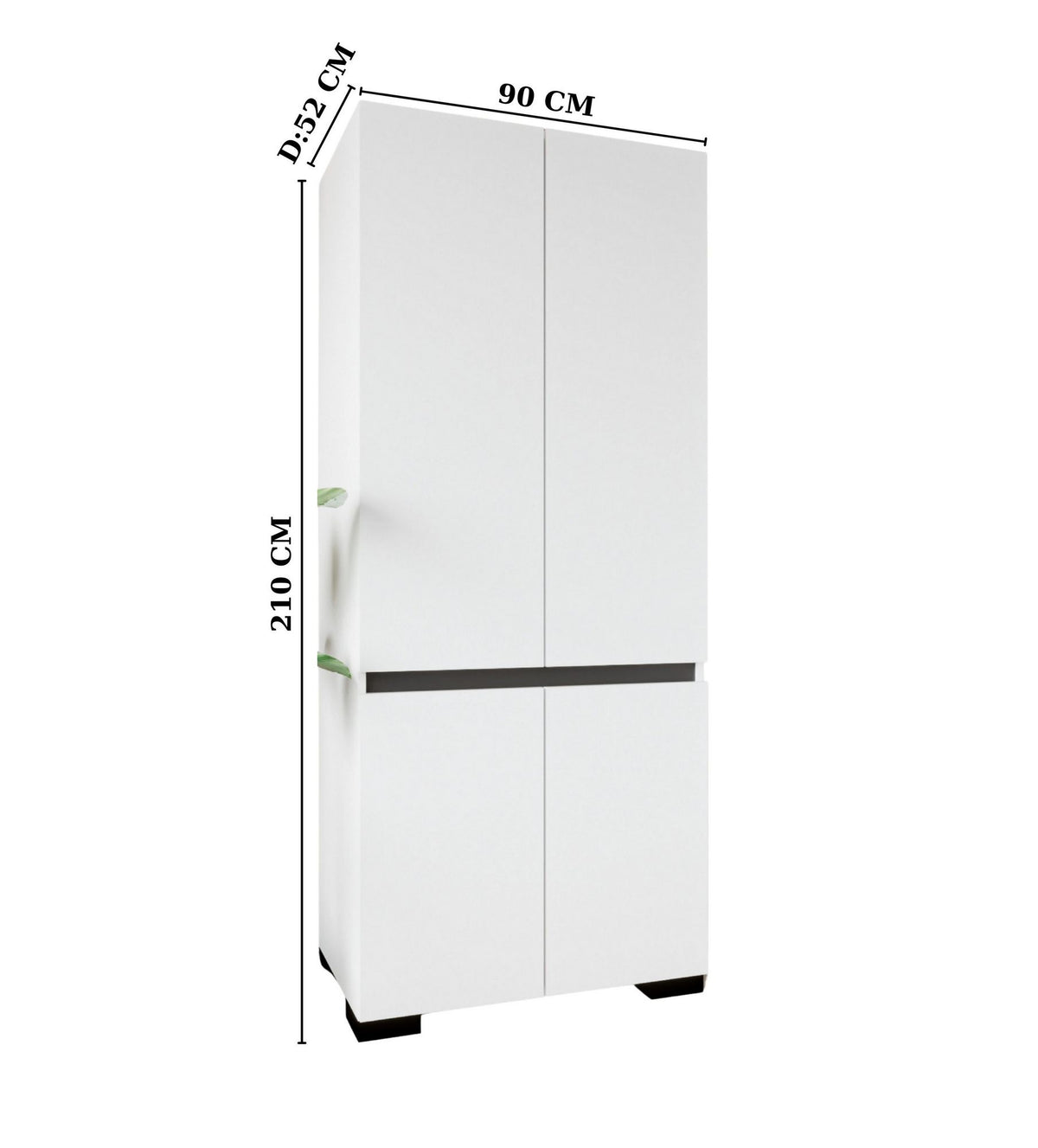 Ντουλάπα 90x210x52 εκ White Anthracite 469ORN1116