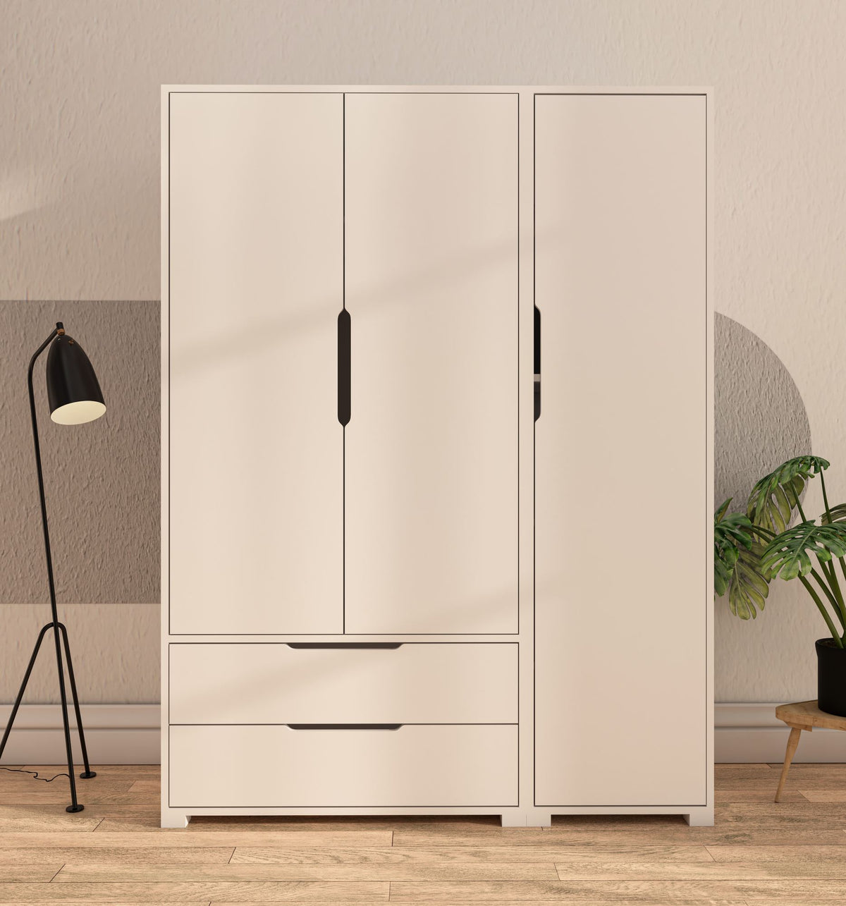 Ντουλάπα 137x183x45 εκ Λευκό 469ORN1118