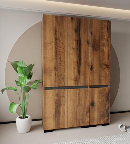Ντουλάπα 135x210x52 εκ Walnut Anthracite 469ORN1122