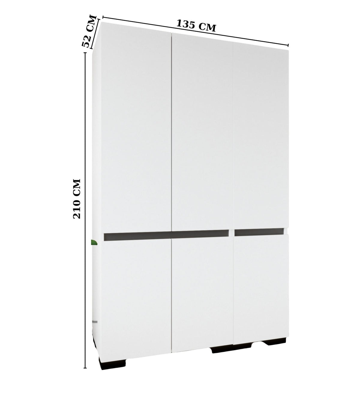 Ντουλάπα 135x210x52 εκ White Anthracite 469ORN1124
