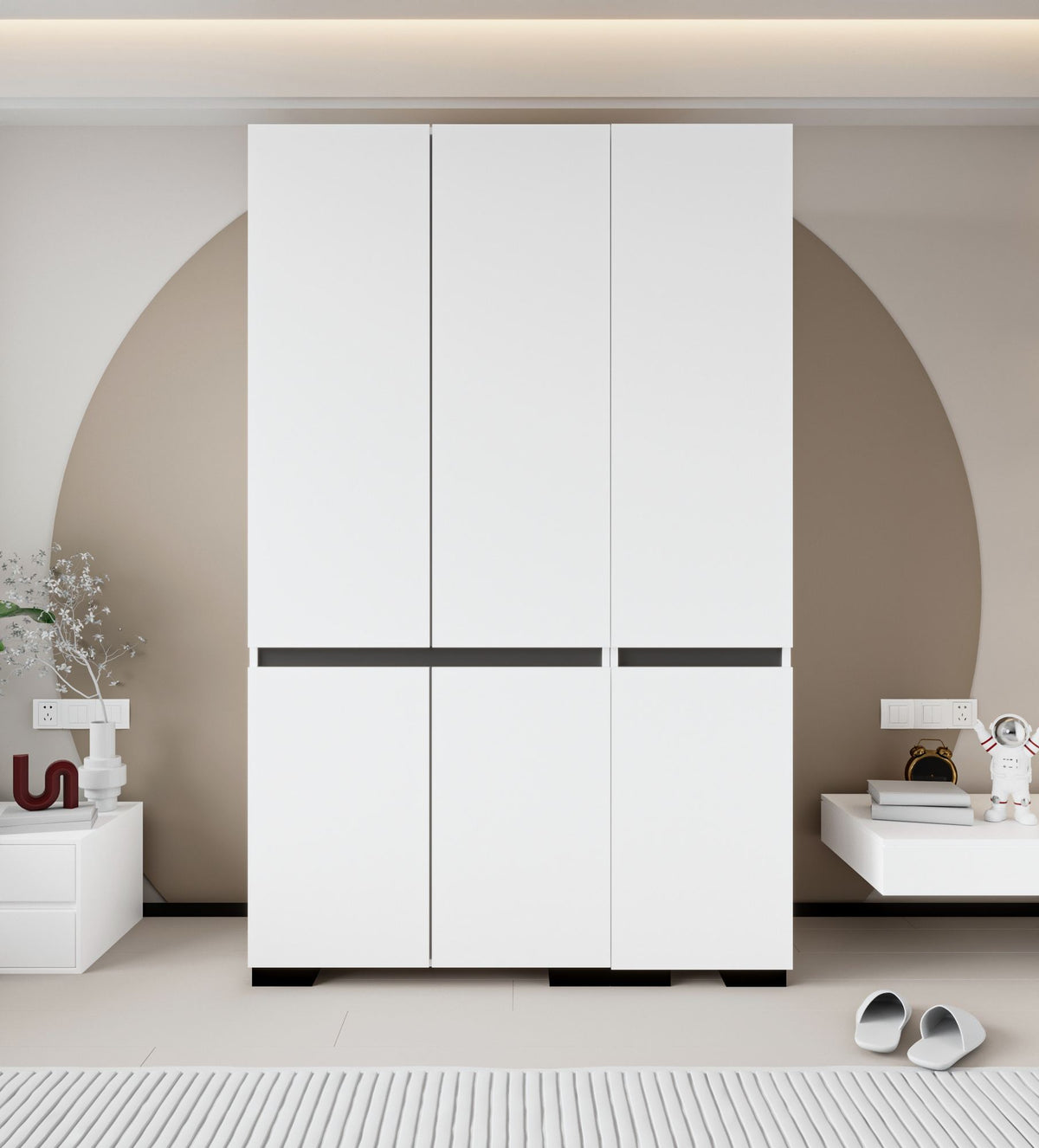 Ντουλάπα 135x210x52 εκ White Anthracite 469ORN1125