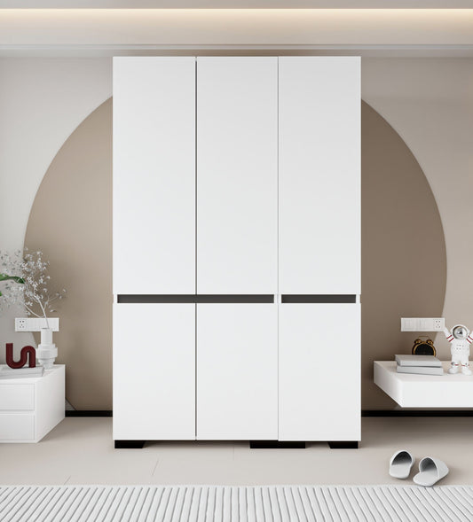 Ντουλάπα 135x210x52 εκ White Anthracite 469ORN1125