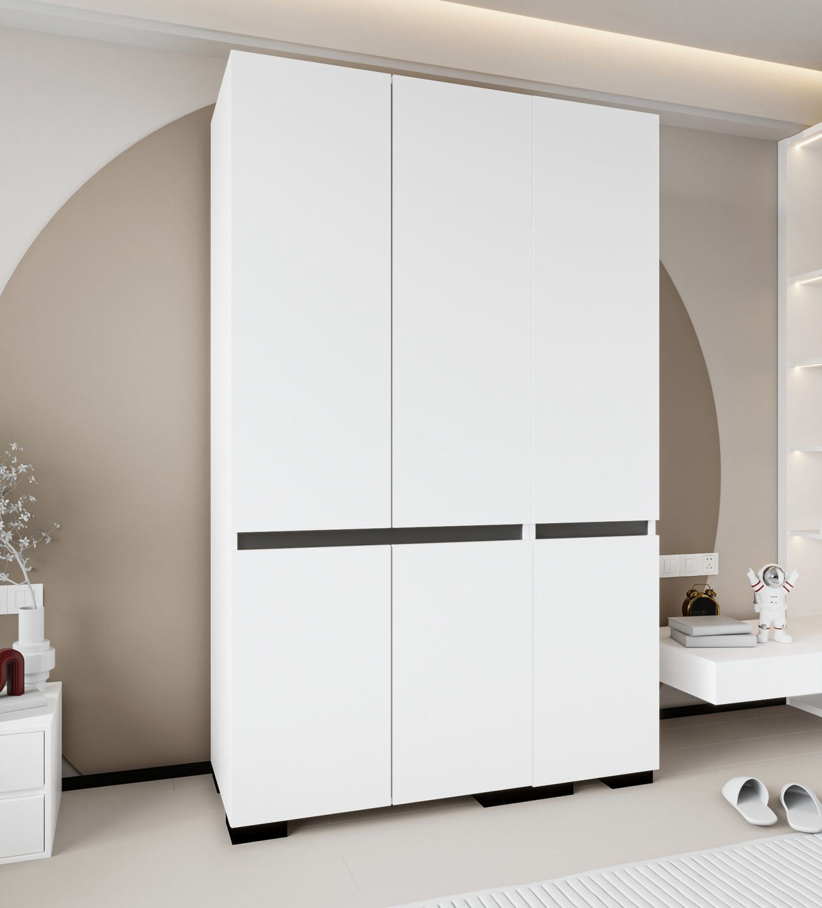 Ντουλάπα 135x210x52 εκ White Anthracite 469ORN1125