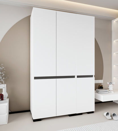 Ντουλάπα 135x210x52 εκ White Anthracite 469ORN1125