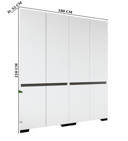 Ντουλάπα 180x210x52 εκ White Anthracite 469ORN1126