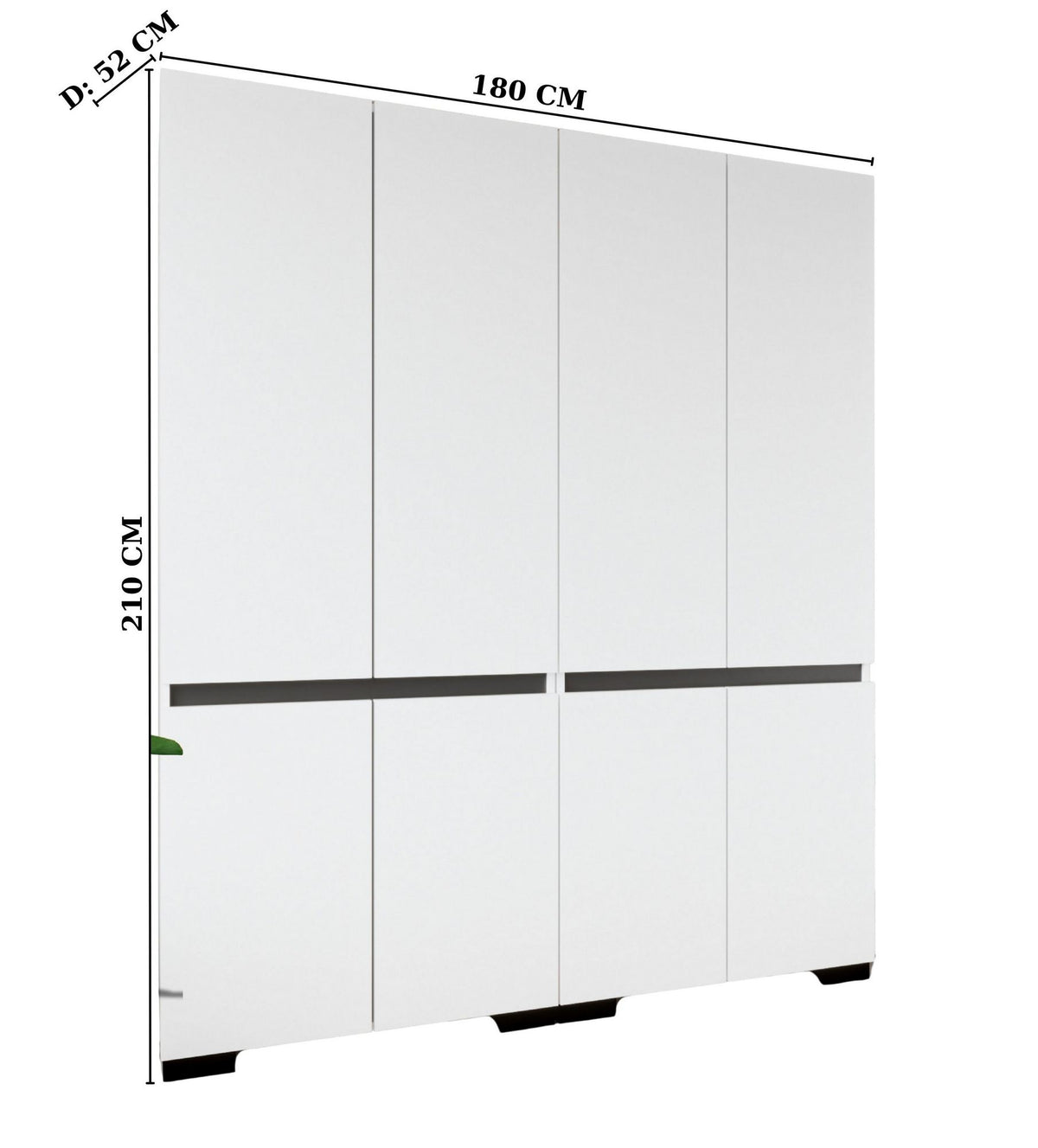 Ντουλάπα 180x210x52 εκ White Anthracite 469ORN1127