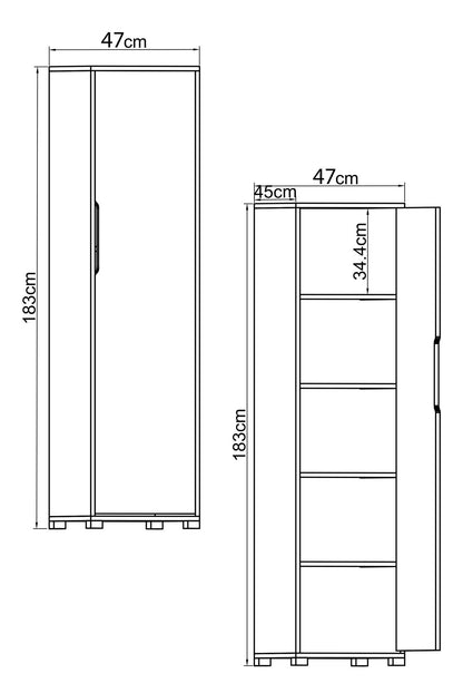 Ντουλάπα 184x183x45 εκ Λευκό 469ORN1128