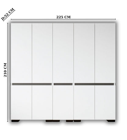 Ντουλάπα 225x210x52 εκ White Anthracite 469ORN1129