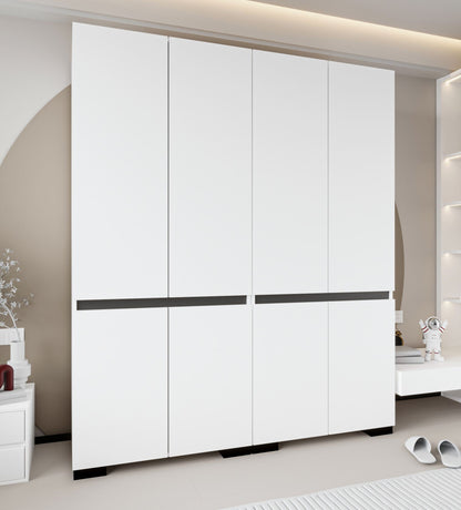 Ντουλάπα 225x210x52 εκ White Anthracite 469ORN1130