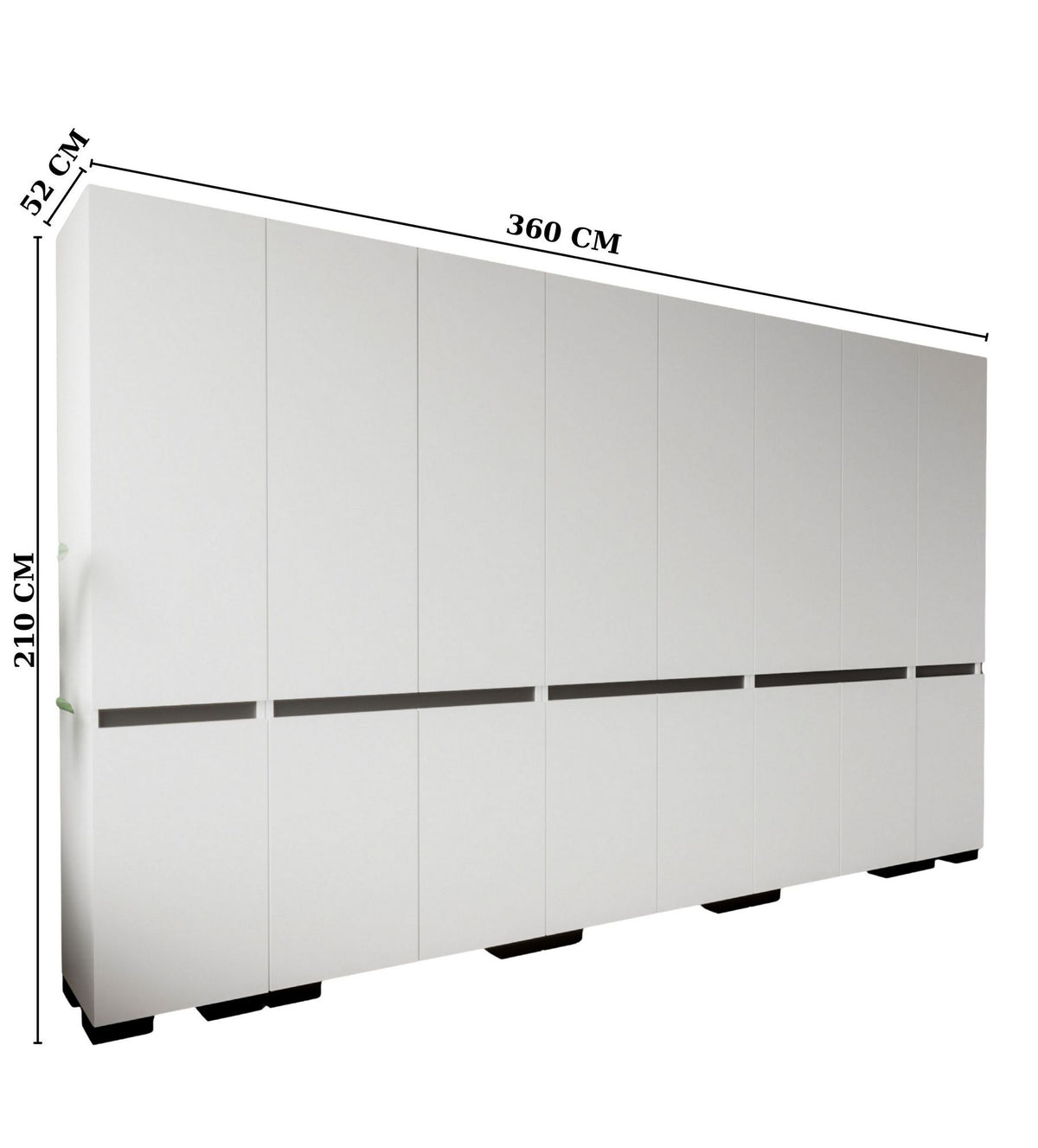 Ντουλάπα 360x210x52 εκ White Anthracite 469ORN1131