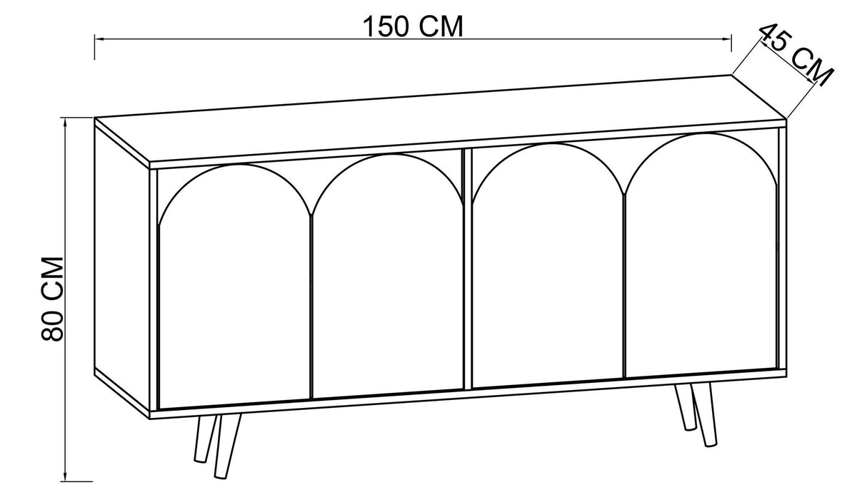 Μπουφές Sapphire Δρυς
Λευκό 150x45x80cm | 469ORN1517