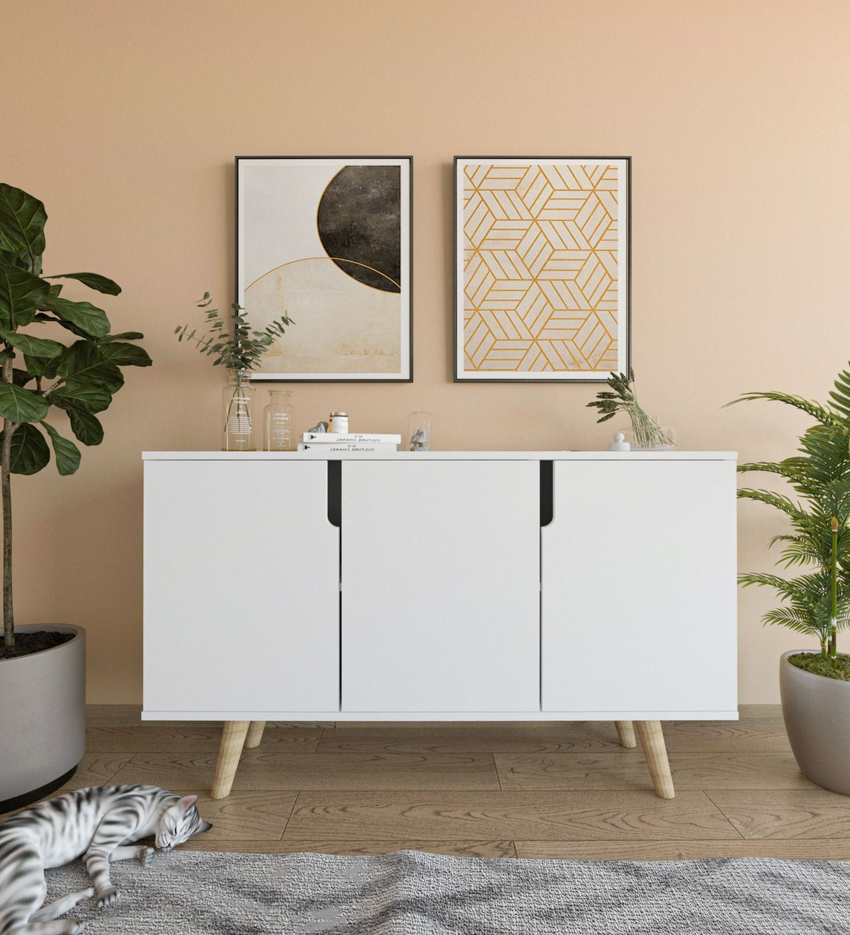 Μπουφές Λευκό 120x30x80cm | 469ORN1521