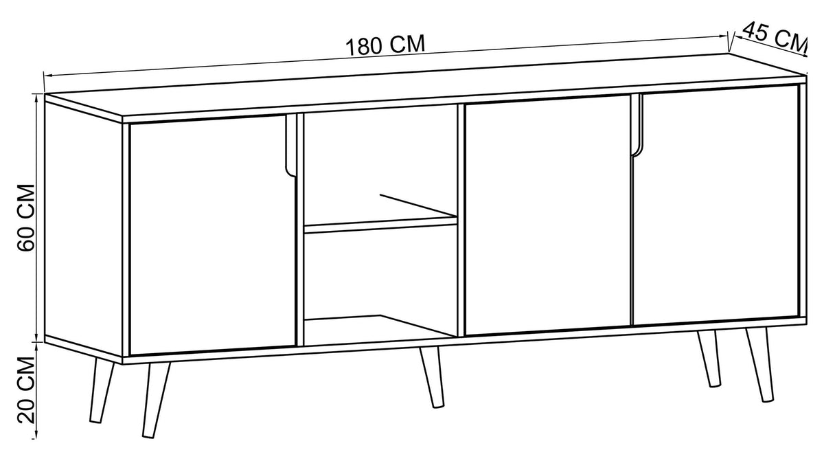 Κονσόλα Μπουφές 180x80x45 εκ Δρυς Sapphire 469ORN1524