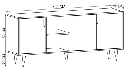 Κονσόλα Μπουφές 180x80x45 εκ Δρυς Sapphire / Λευκό 469ORN1525