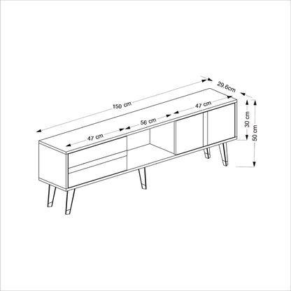 Έπιπλο Τηλεόρασης TV Βάση Σύνθεση Λευκό Silver | 475OLV1153