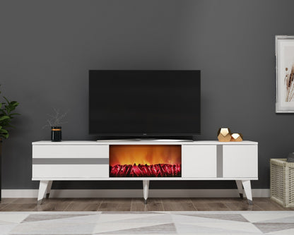 Έπιπλο Τηλεόρασης TV Βάση Σύνθεση Λευκό Silver | 475OLV2654