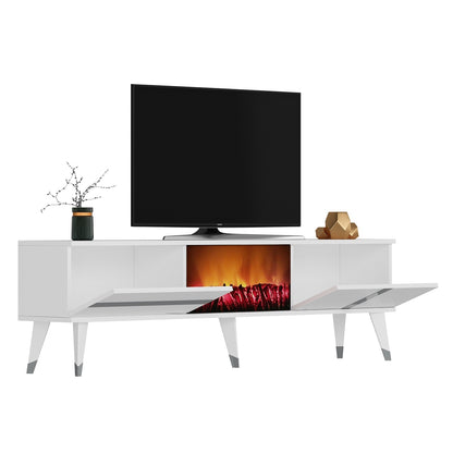 Έπιπλο Τηλεόρασης TV Βάση Σύνθεση Λευκό Silver | 475OLV2654
