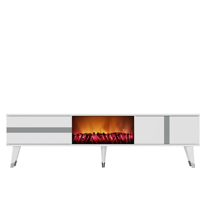 Έπιπλο Τηλεόρασης TV Βάση Σύνθεση Λευκό Silver | 475OLV2654