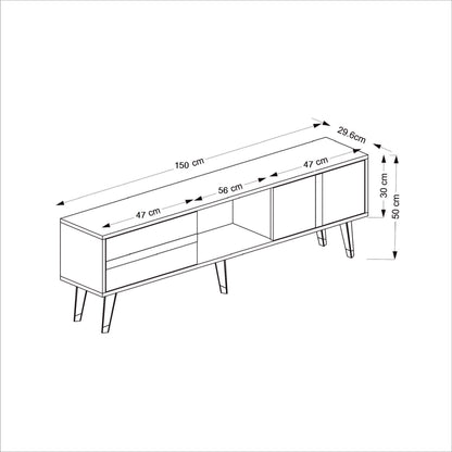 Έπιπλο Τηλεόρασης TV Βάση Σύνθεση Λευκό Silver | 475OLV2654