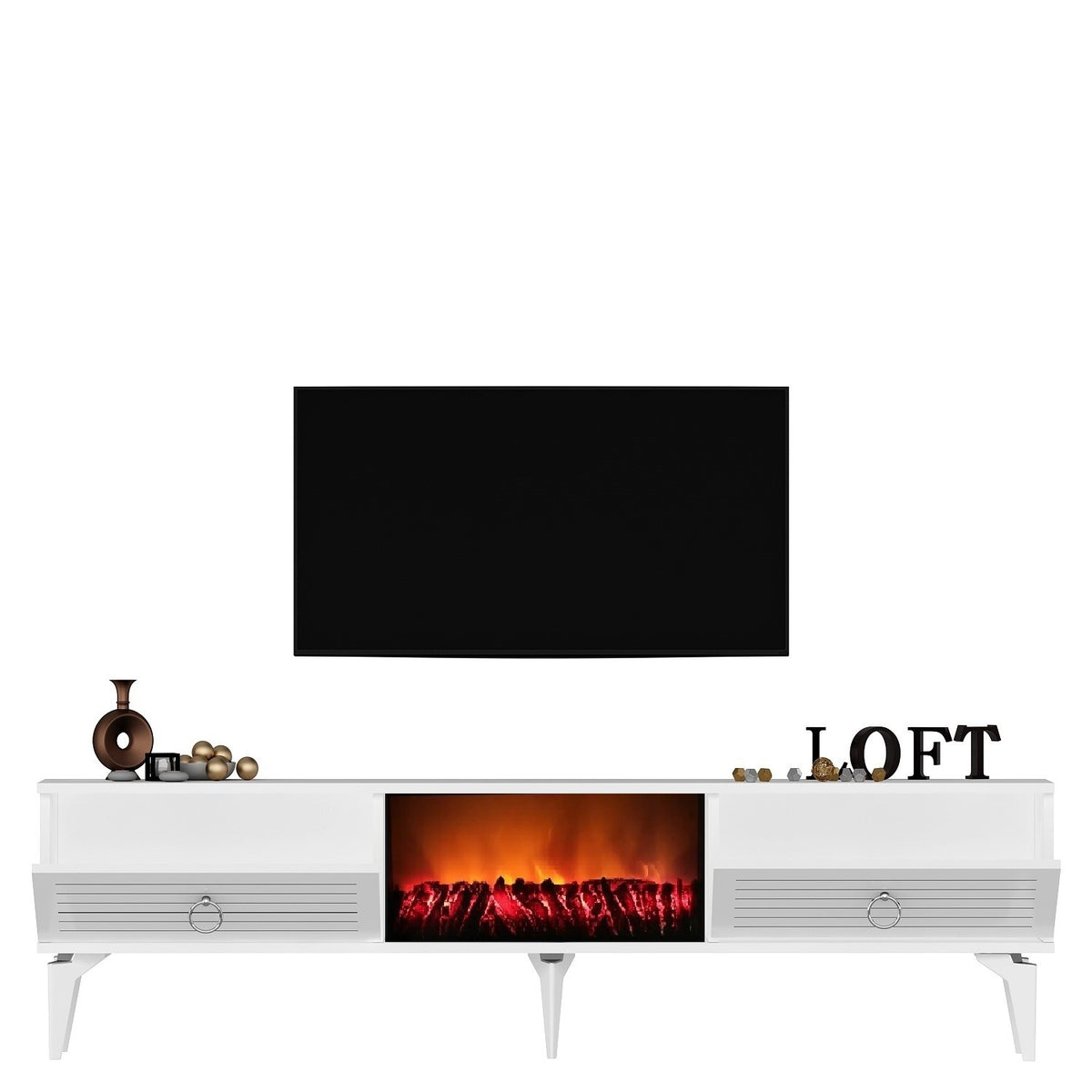Έπιπλο Τηλεόρασης TV Βάση Σύνθεση Λευκό | 475OLV2659