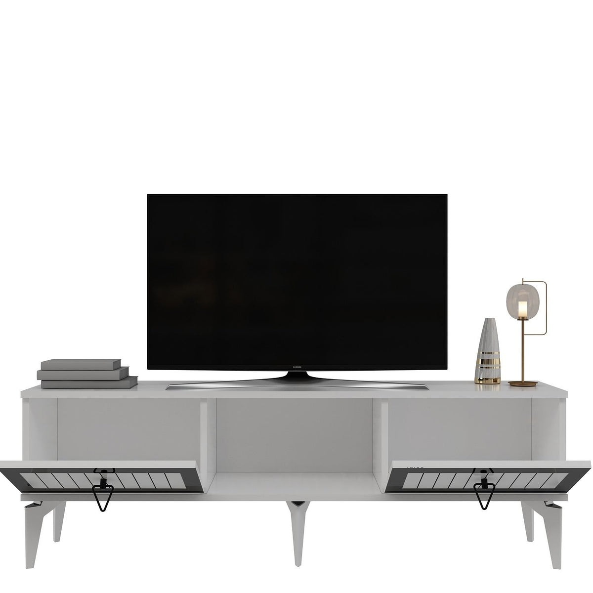 Έπιπλο Τηλεόρασης TV Βάση Σύνθεση Λευκό Silver | 475OLV2908