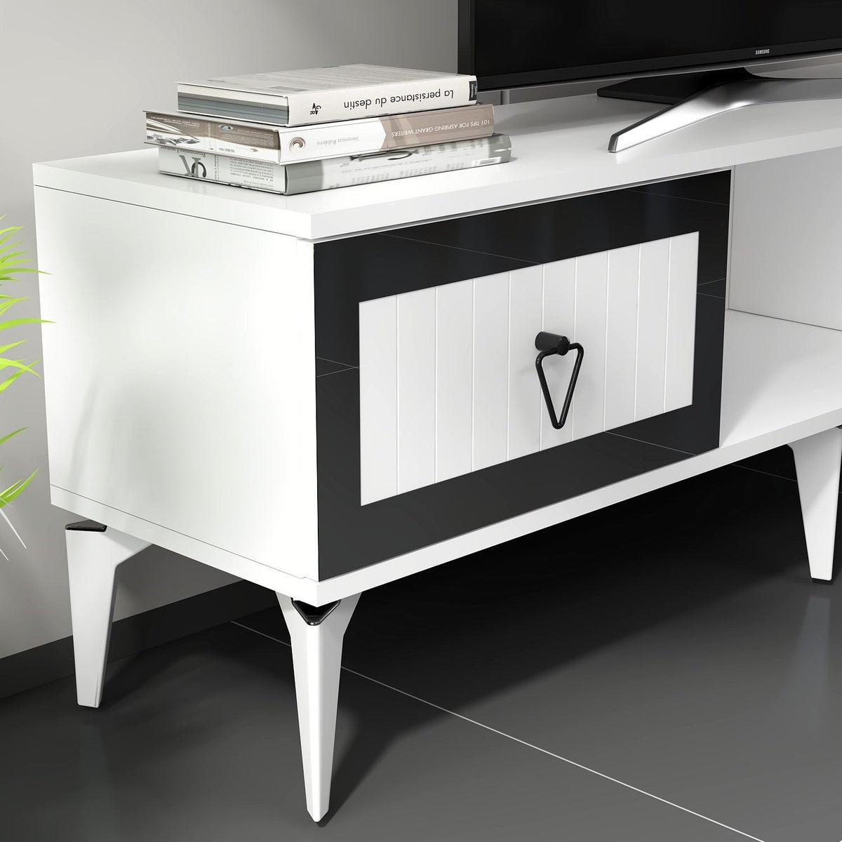 Έπιπλο Τηλεόρασης TV Βάση Σύνθεση Λευκό Silver | 475OLV2908