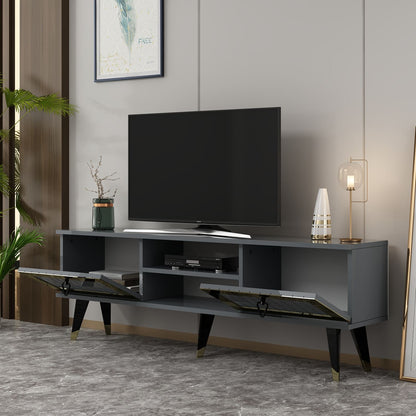 Έπιπλο Τηλεόρασης TV Βάση Σύνθεση Ανθρακί Χρυσό | 475OLV2917