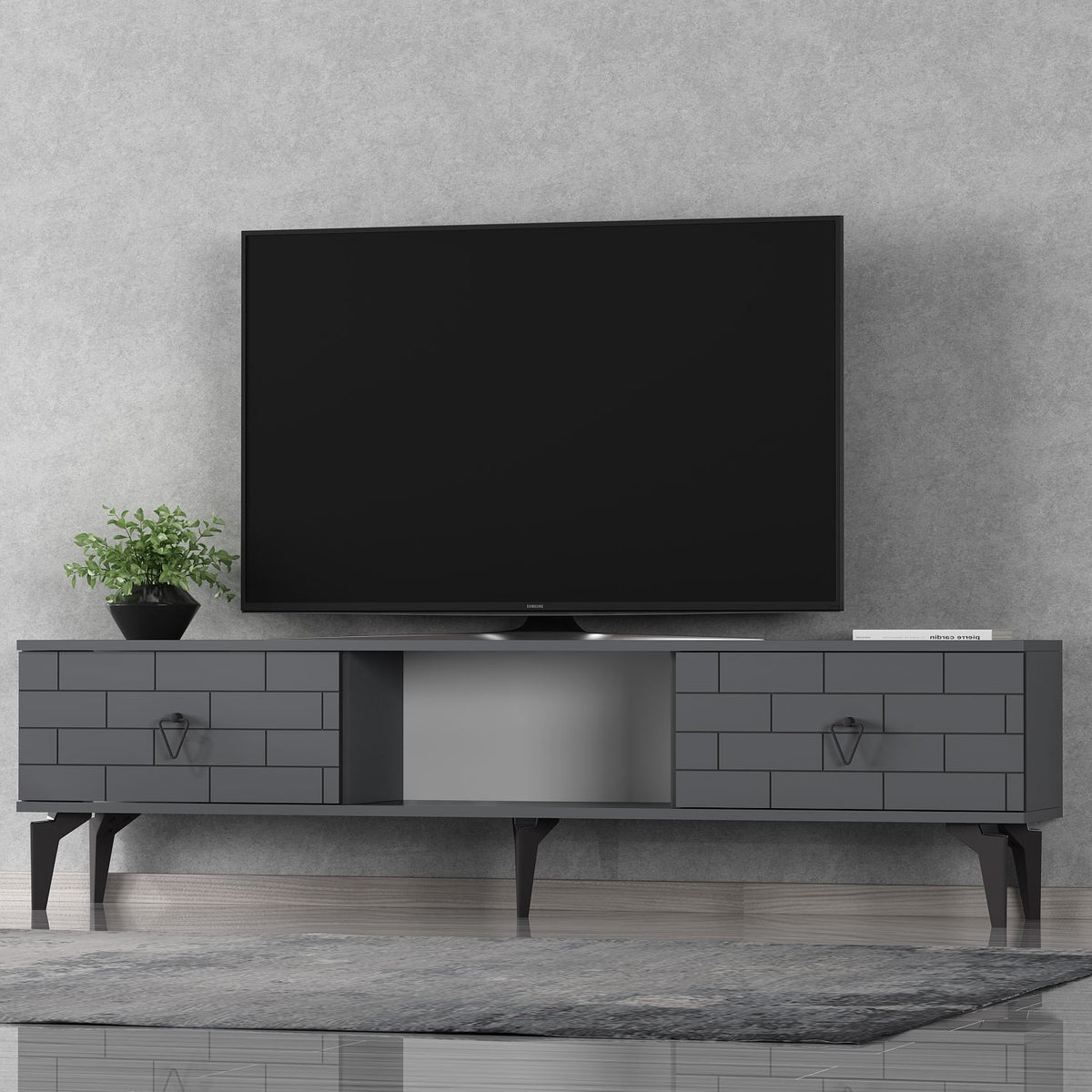 Έπιπλο Τηλεόρασης TV Βάση Σύνθεση Ανθρακί | 475OLV2927