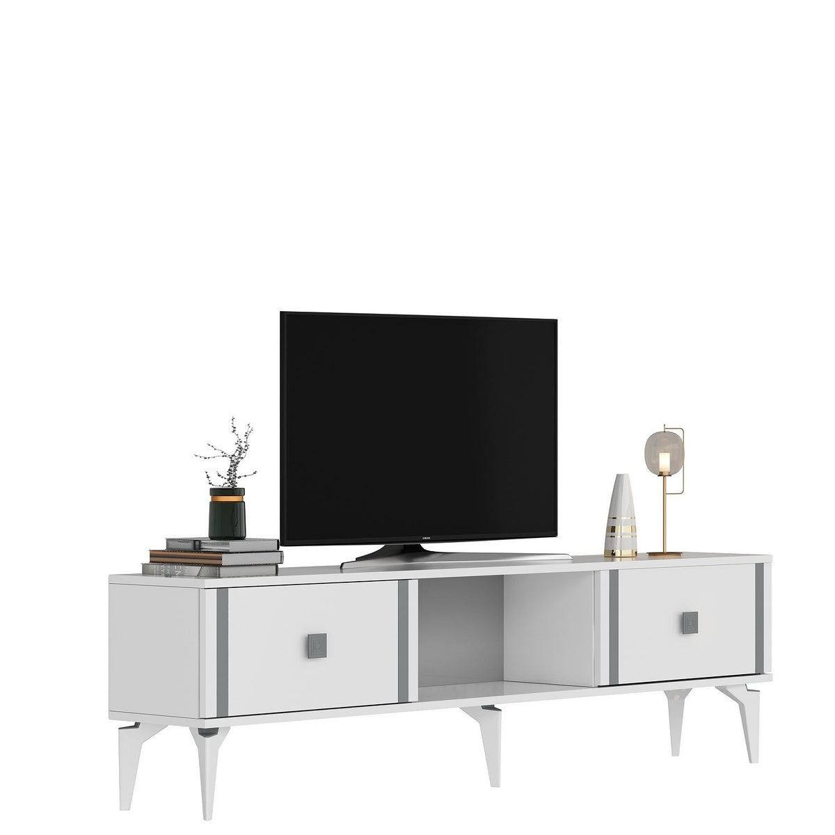Έπιπλο Τηλεόρασης TV Βάση Σύνθεση Λευκό Silver | 475OLV2932