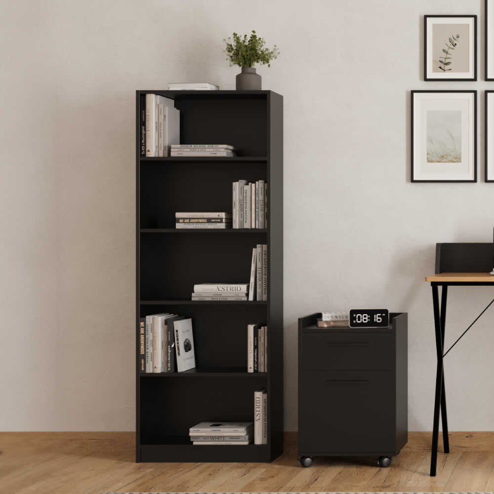 Βιβλιοθήκη 58 × 23 × 170 εκ. Ανθρακί GR479ADR1308
