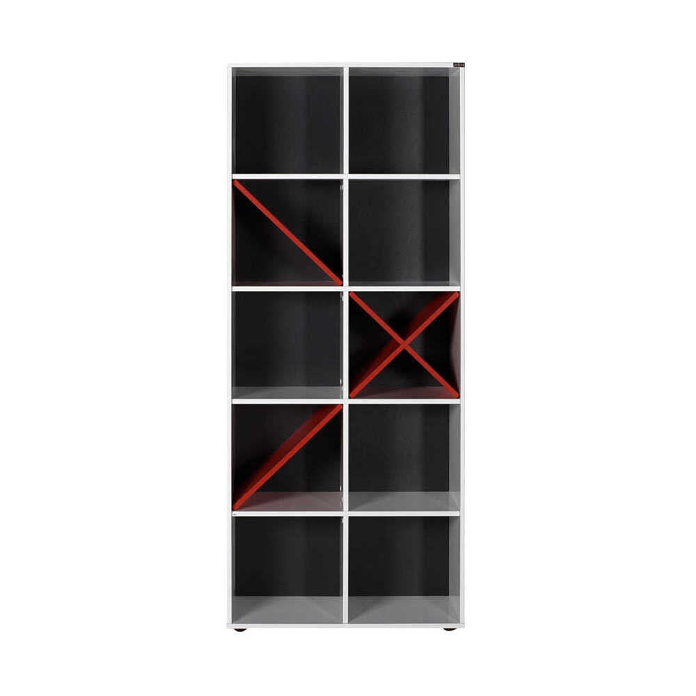 Βιβλιοθήκη 75 × 30 × 188 εκ. Λευκό Κόκκινο GR479ADR1313