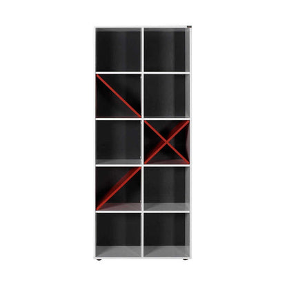 Βιβλιοθήκη 75 × 30 × 188 εκ. Λευκό Κόκκινο GR479ADR1313