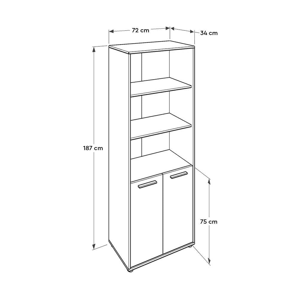 Βιβλιοθήκη 72 × 34 × 187 εκ. Light Καρυδί GR479ADR1314