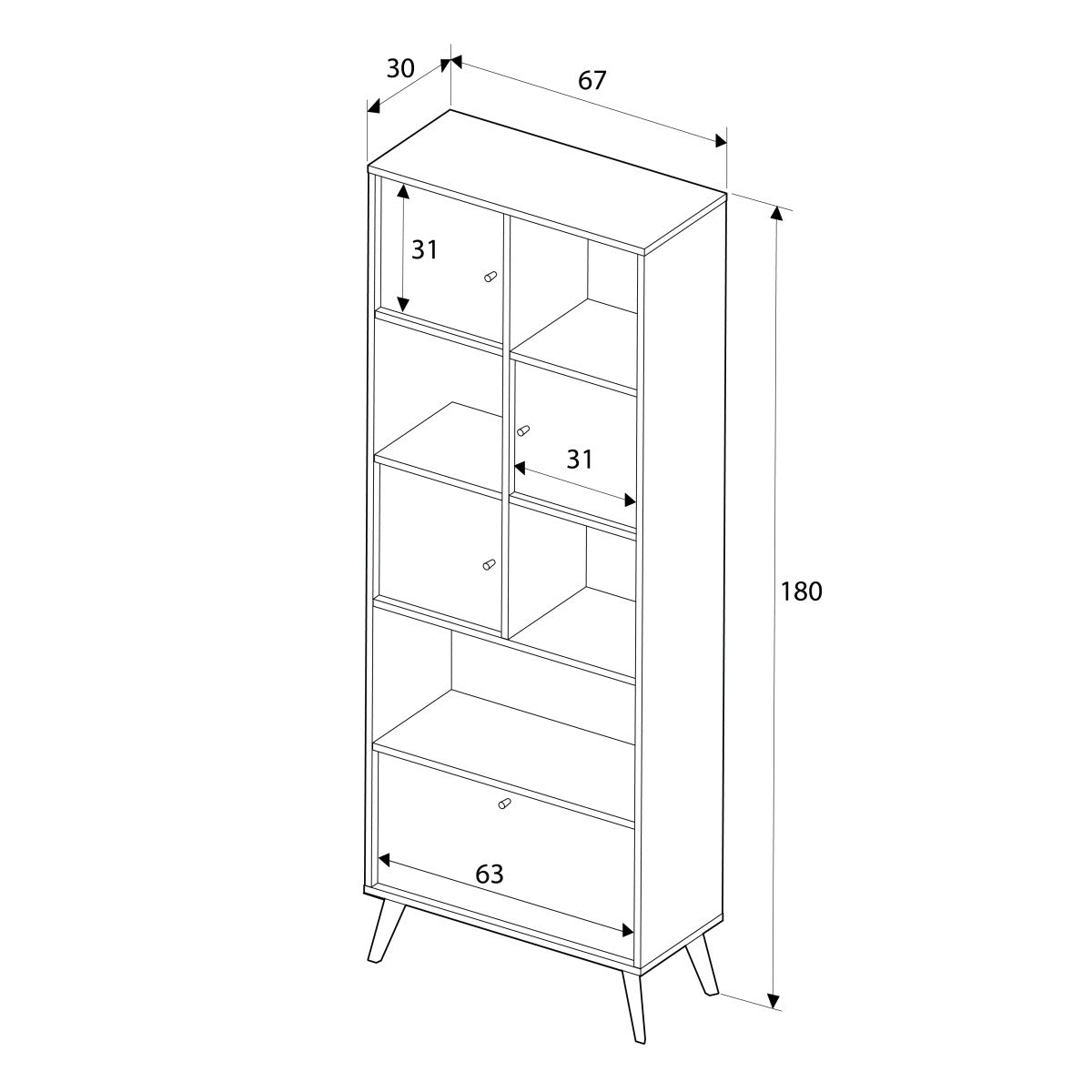 Βιβλιοθήκη 67 × 30 × 180 εκ. Multicolor GR479ADR1510